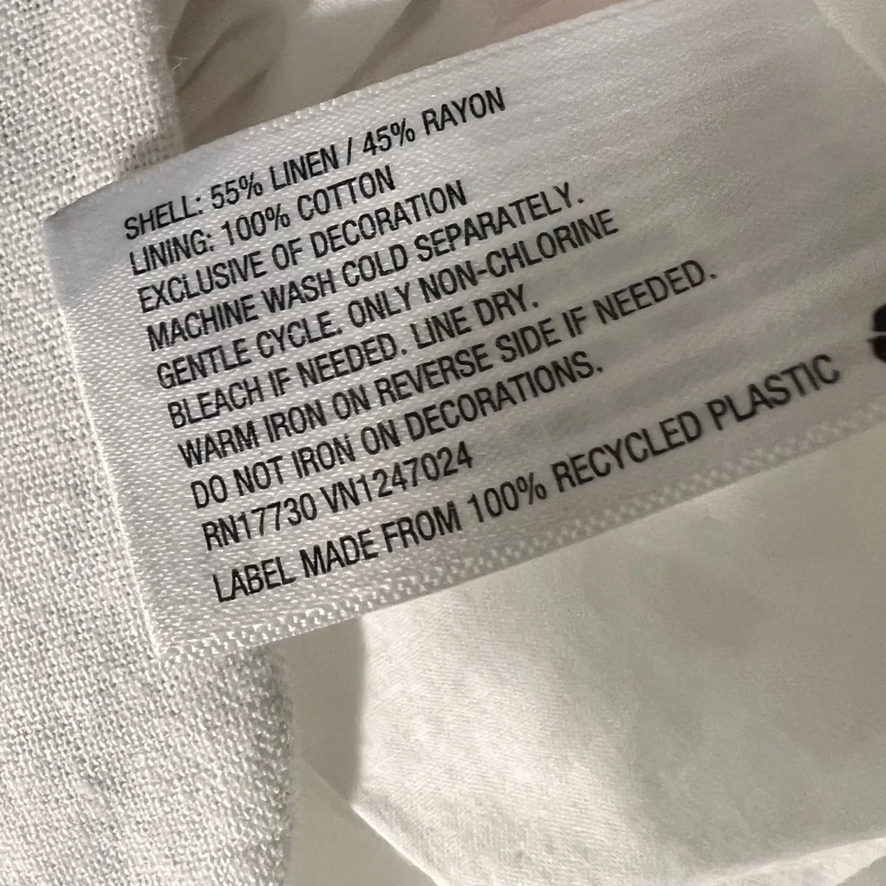 Lisa Marie Fernandez x Target Ric Rac White Linen-Blend Mini Dress Womens Medium - Picture 8 of 8